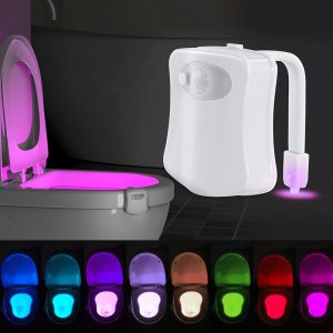 Lampă led multicoloră cu senzor de mișcare pentru toaletă WC